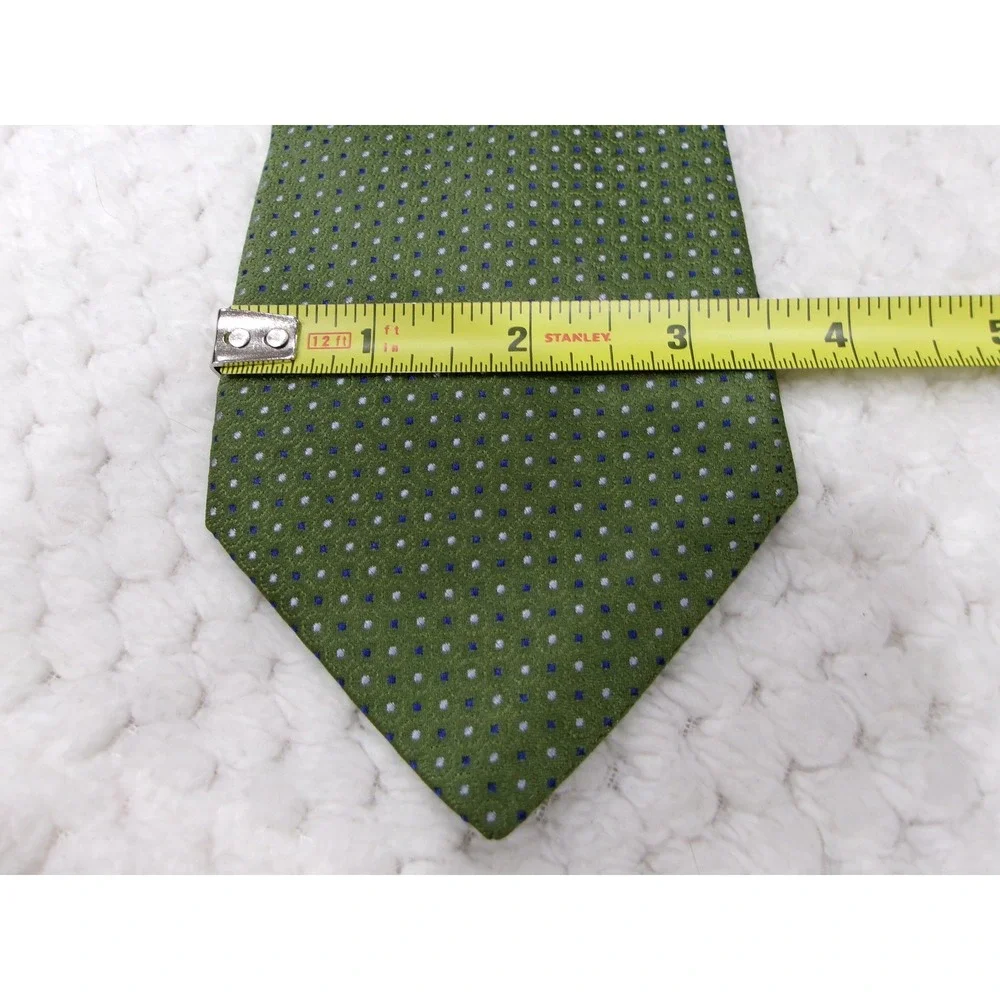 Tommy Hilfiger Mens 3.75x58 Necktie Green Geometric Pindot Silk Classic